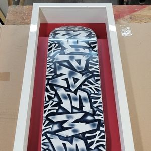Custom Framed Supreme x NY Yankees Airbrushed Skateboard Deck